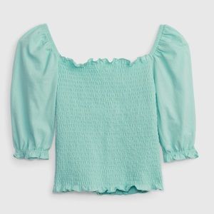 NWT GAP Girls Puff Sleeve Smocked Top